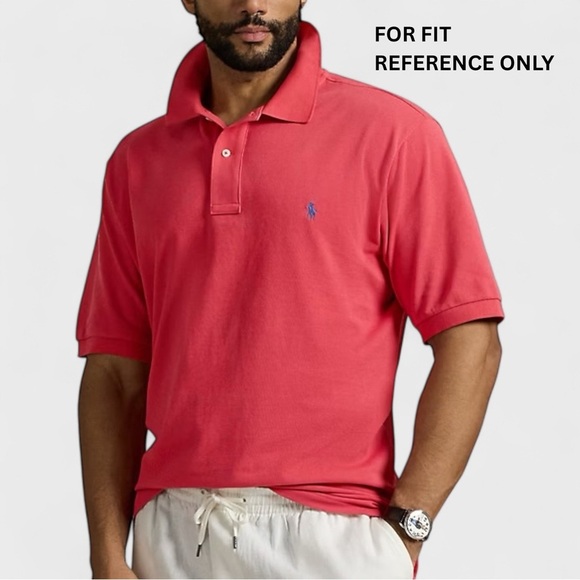 Ralph Lauren Mens XL Light Red Mesh Tennis Tail Ribbed Short Sleeve Polo Shirt - Picture 2 of 11